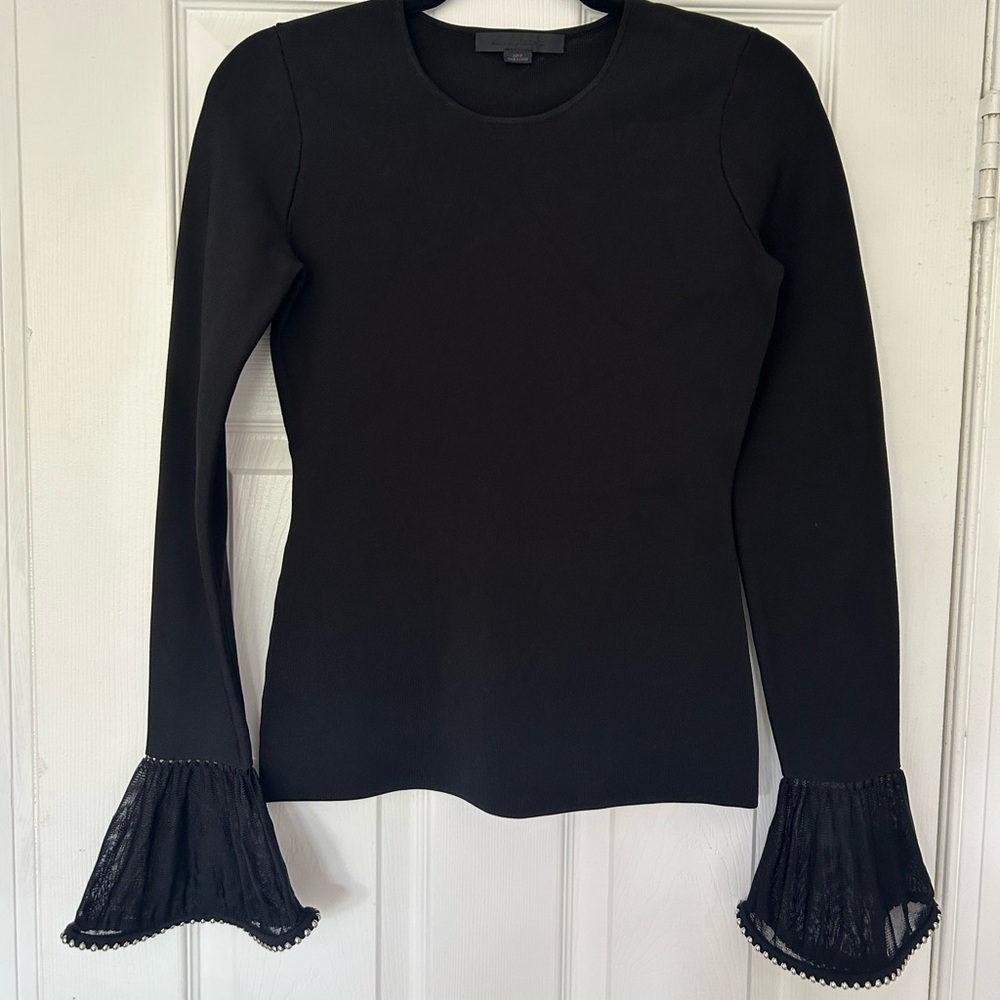 Alexander Wang Viscose Long Sleeve Sheer Bell Sleeves